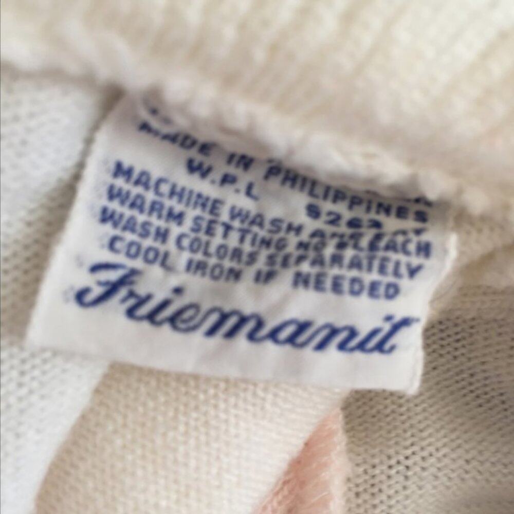 Vintage Friemanit Pink White Sweater Dress 6-9 Months - Picture 5 of 7